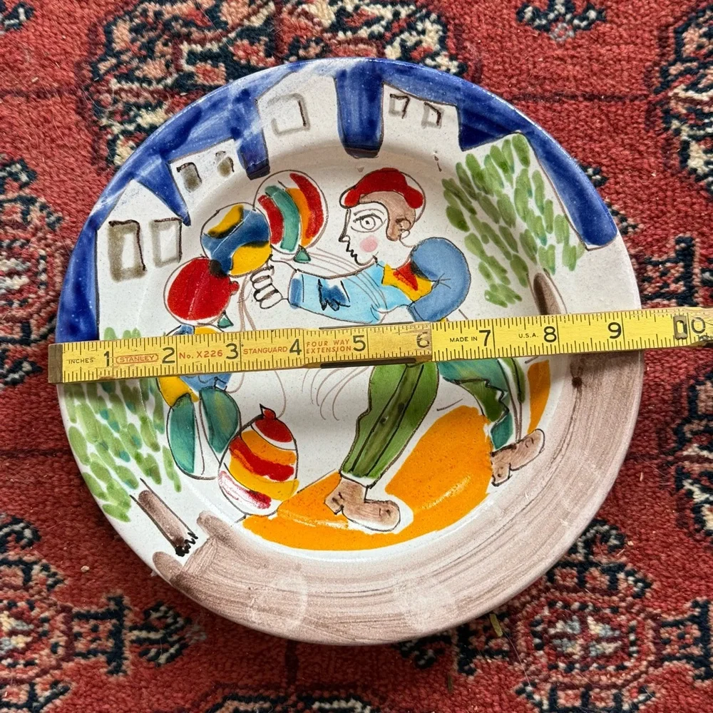 Giovanni De Simone Modern Art Italian Pottery Shallow Bowl 9-1/4